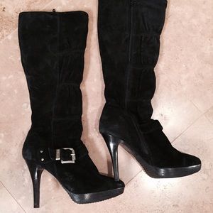 Black suede Michael Kors boots