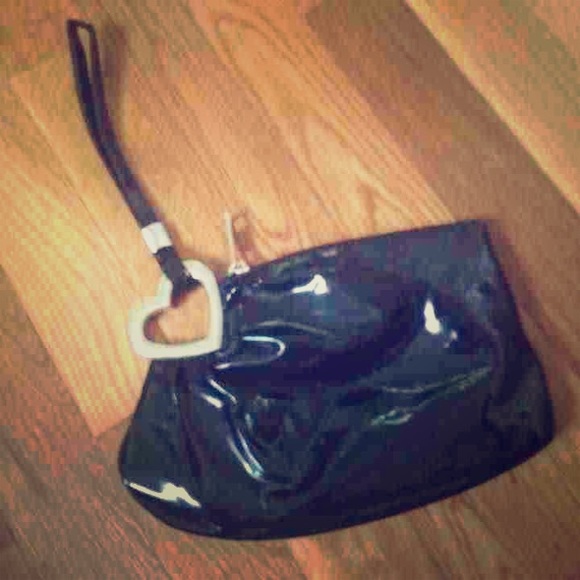 Black shiny make up bag