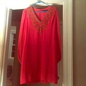 French Connection embellished pink dress US size 4