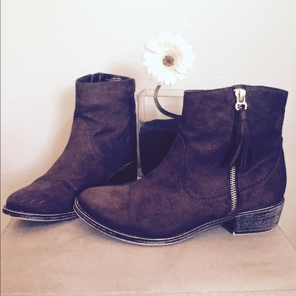 Diba Brown Suede Booties