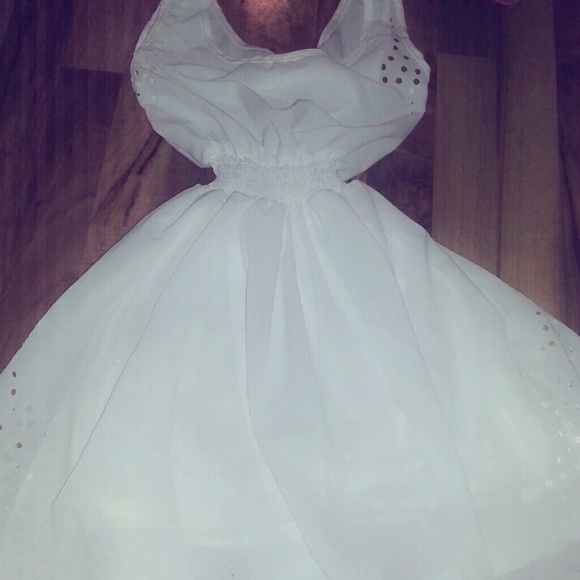 Plain white dress with hole design's