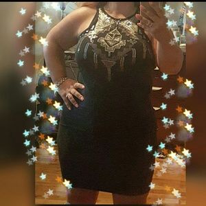 SEQUIN EMBELLISED EXPRESS DRESS AZTEC nwt