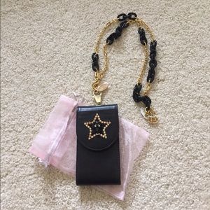 Tarina Tarantino black leather skull phone case