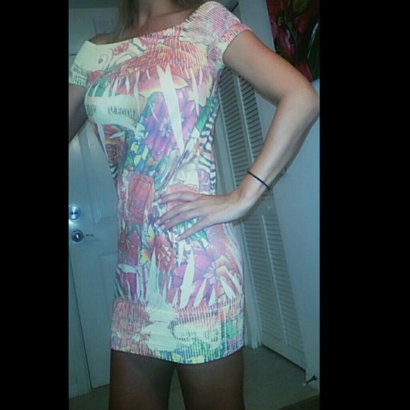 Ed Hardy similar dress! Tropical Yellow dress! - Picture 1 of 3
