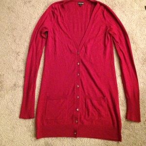 Burgundy Express Cardigan with Sparkly Buttons