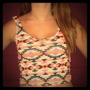 Aztec print crop tank