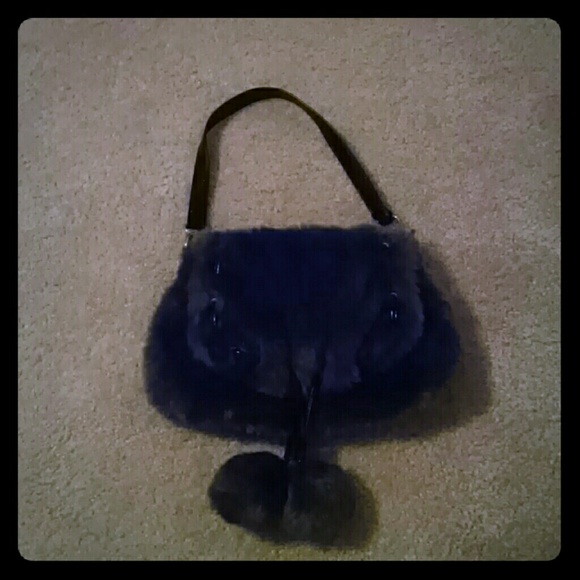 Gray,furry bag
