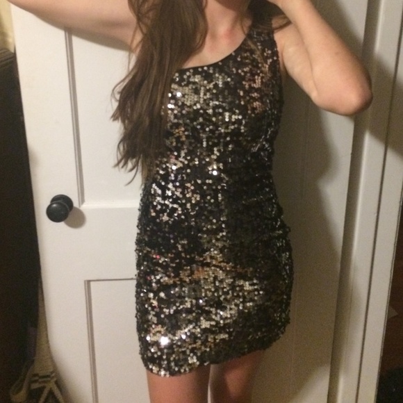 Sequin homecoming one shoulder dress