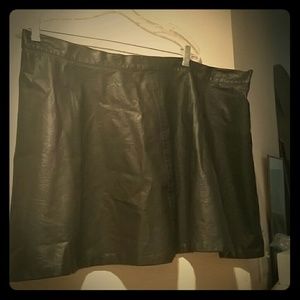 Faux Leather Skater Skirt