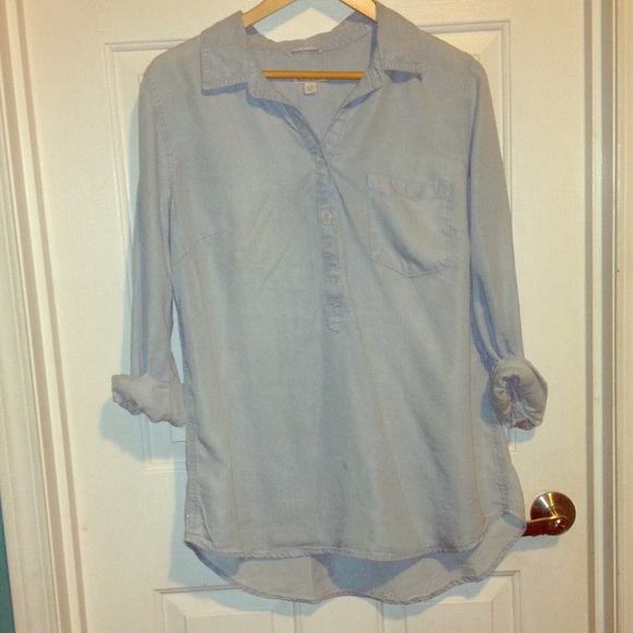 Oversize blue denim shirt