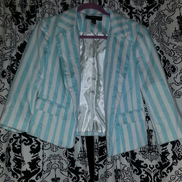 Forever 21 Jackets & Blazers - ★SALE★ Turquoise and white striped blazer