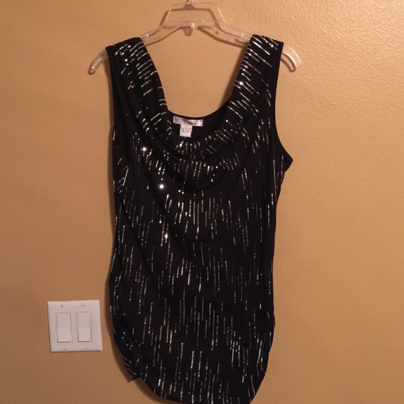 WDNY Tops - New black sparkle sleeveless top