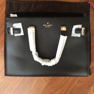 **SOLD** Kate Spade Black Tote w/Brown Suede Sides