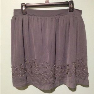 Jennifer Lopez Grey Skirt with Silver Flower Trim