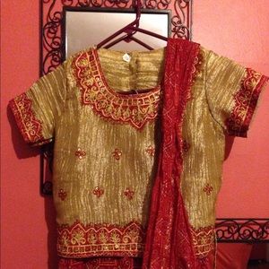 ☆☆Bundled☆☆Red and gold sharara anarkali