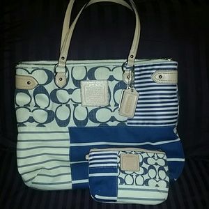 Authentic Coach Patchwork Emma & wristlet