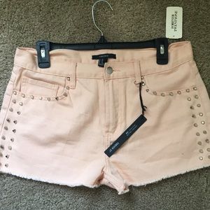 Studded pastel high waisted shorts from forever 21