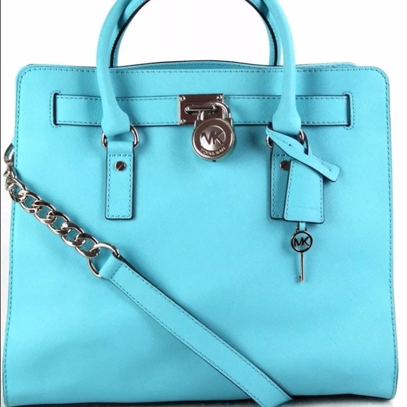 Michael Kors LG NS Aqua Blue Hamilton Tote