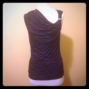NWT Michael Kors purple and black zebra print tank