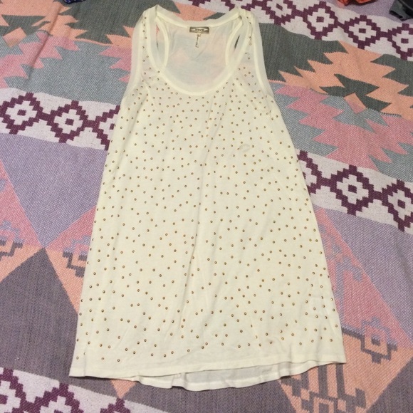 Beige gold spotted tank