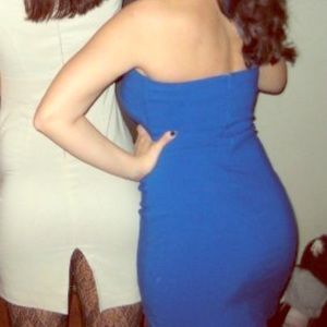 🤑SALE•Cobalt Blue Express Strapless Tube Dress