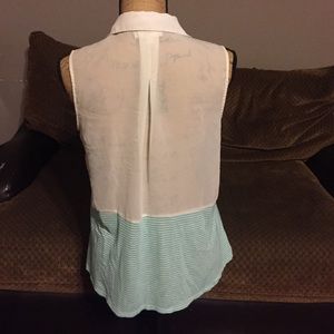 Sleeveless top with sheer back