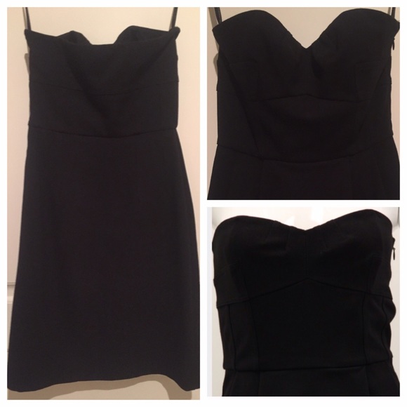 SOLD - Diane von Furstenberg Black Strapless Dress - Picture 2 of 4