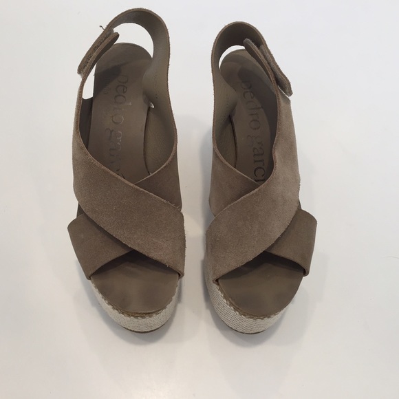 Pedro Garcia nude suede platform heel
