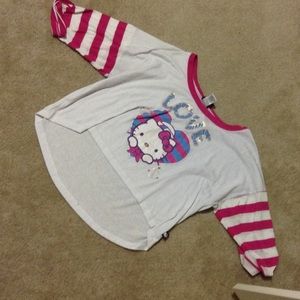 Cropped hello kitty anchor love shirt