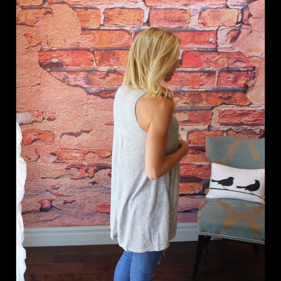 Gray high neck tunic dress - Picture 2 of 2