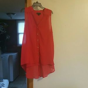 Forever 21 red high low tank top