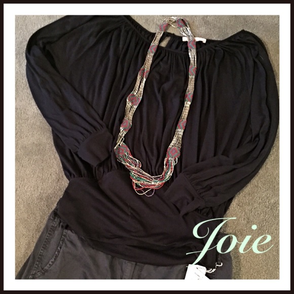 Soft Joie Navy Peasant blouseLike new lowest price