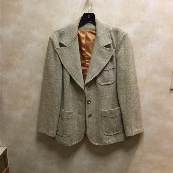 Tweed camel wool blazer