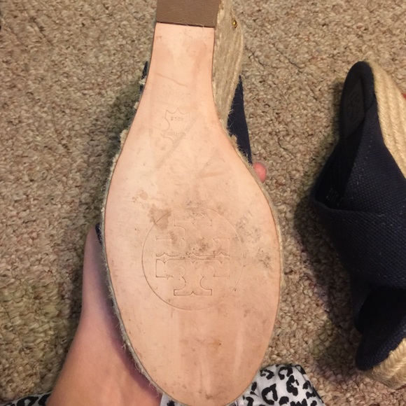 Tory Burch Navy Blue Wedges - Picture 4 of 4