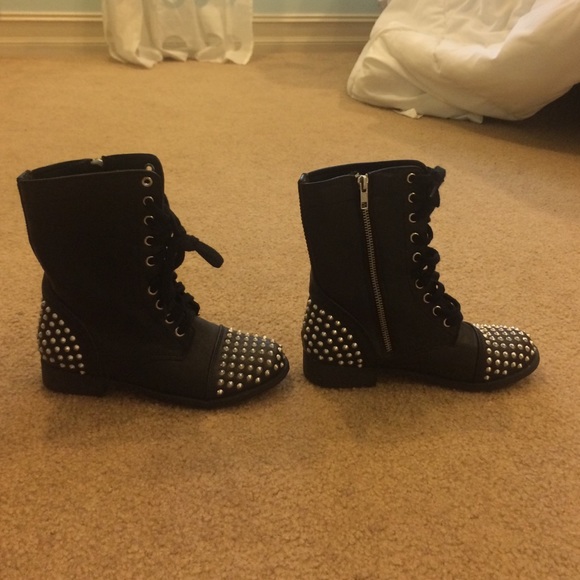 Black combat boots