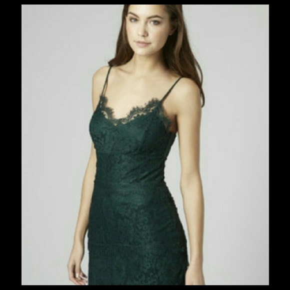 Topshop lace green dress NWT