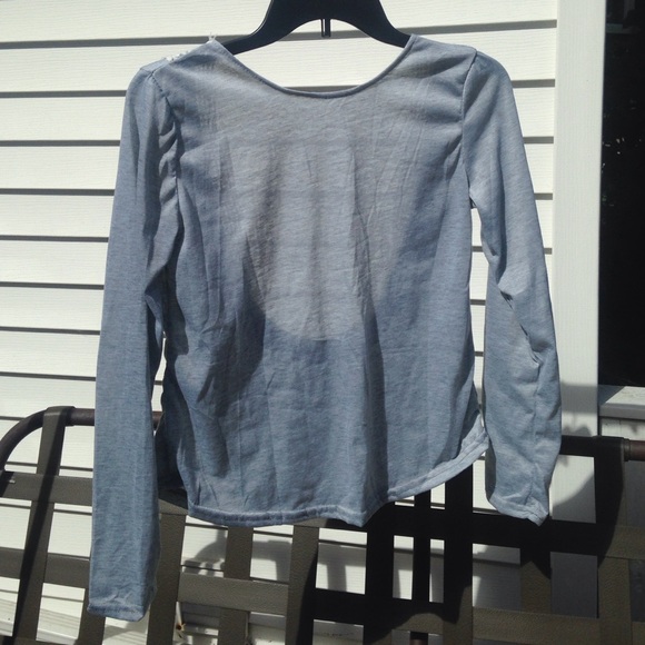 Grey scoop back NWOT long sleeve shirt