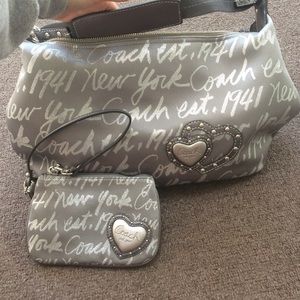 Coach purse and matching wristlet