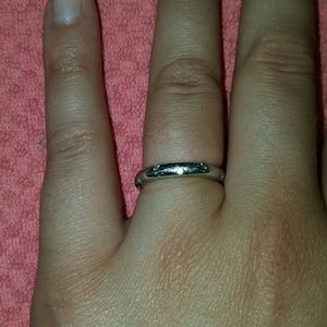 Sterling Silver band with CZ Accents