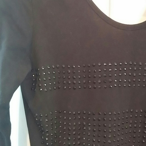 Black shirt dress witch crystals