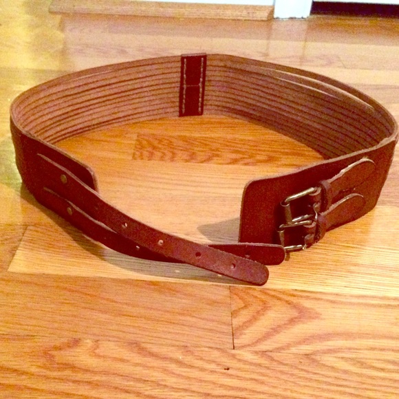 J. Crew brown leather waist belt size small