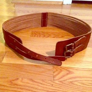 J. Crew brown leather waist belt size small