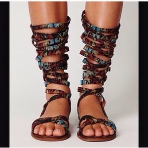JC x FP Romana fest Aztec sandals black