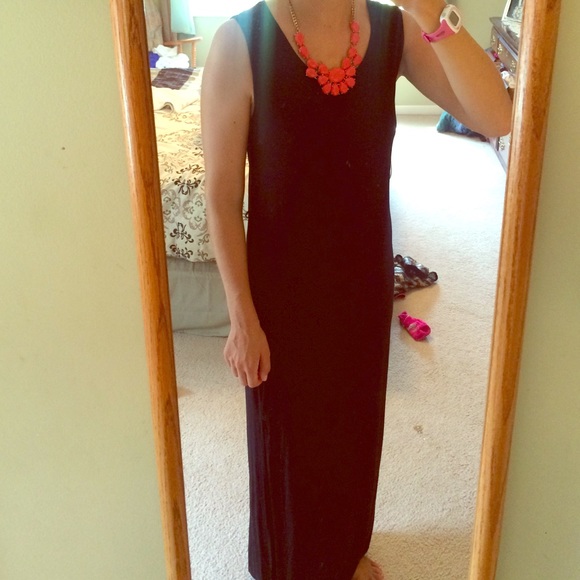 Black maxi dress with slit
