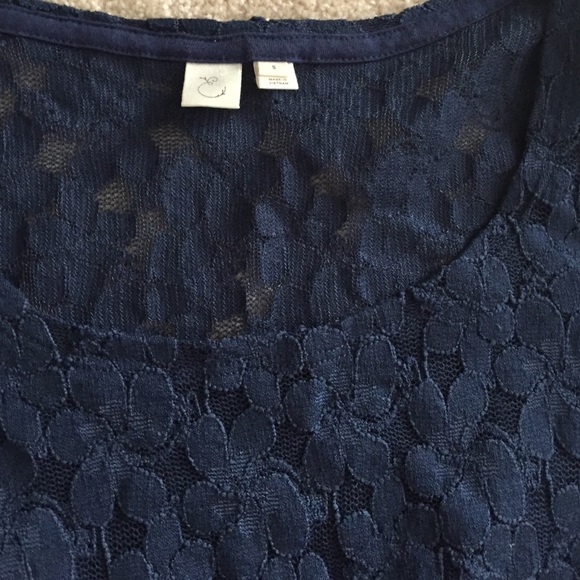 Anthropologie Eloise Brushed Lace Pullover in Navy - Picture 3 of 4