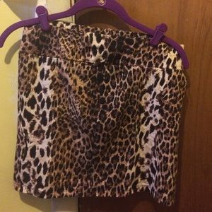 Animal print mini skirt