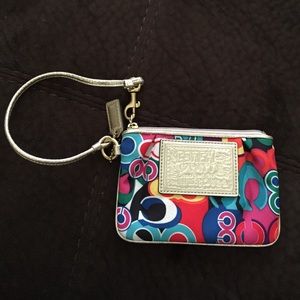 Coach Poppy colored wristlet