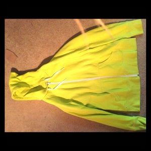 Bright yellow zip up hoodie