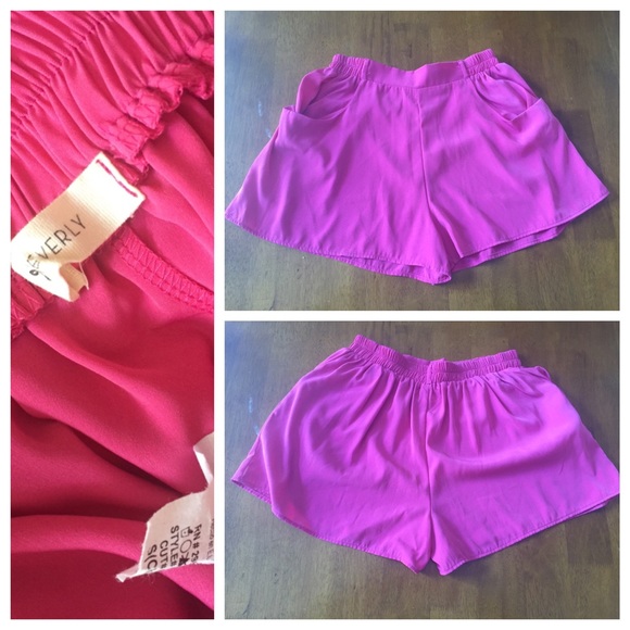 Hot Pink Silk Shorts