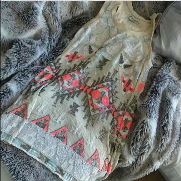 All Saints sequin Embellished Aztec Dress